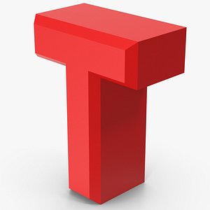 3D Red Letter T