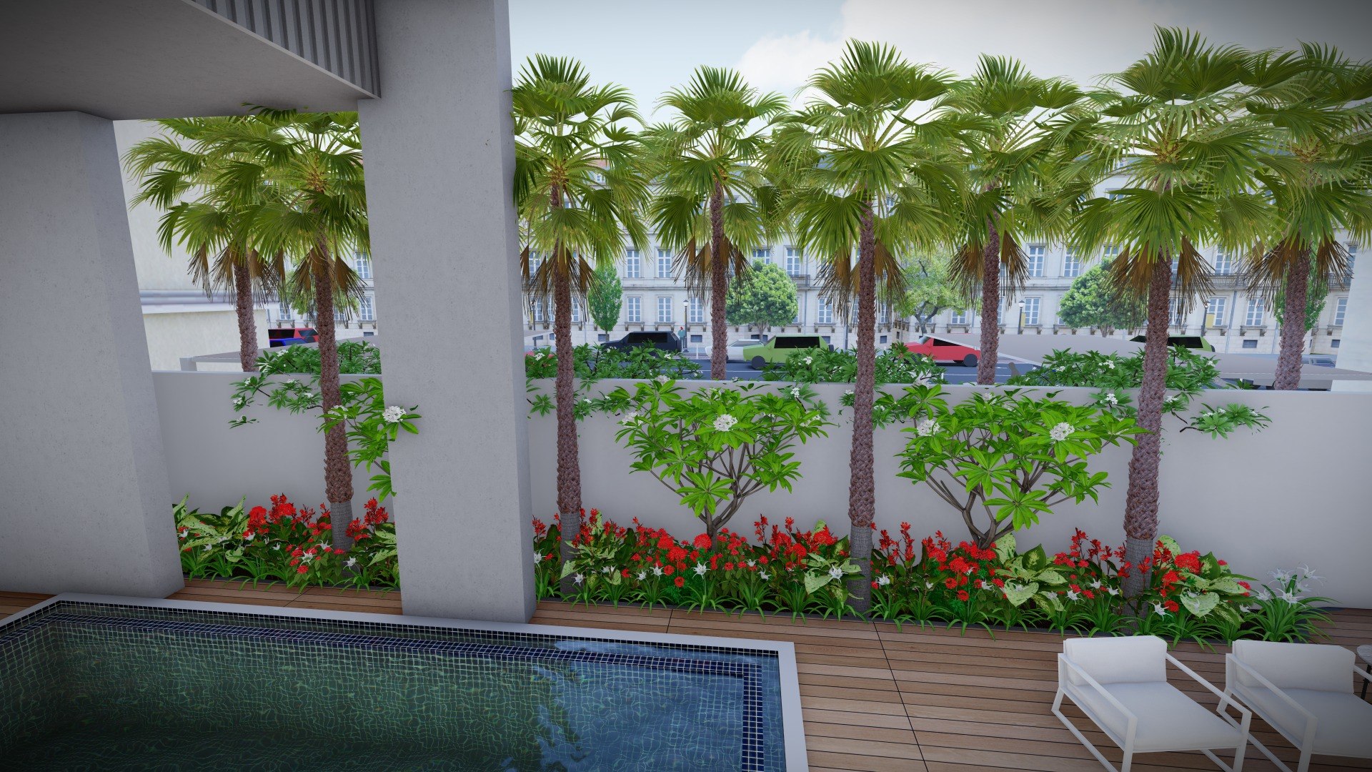 Backyard Swimming Pool Area 3D Landscape Design Model 3D Model ...