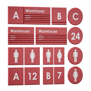 Office signs 3D model