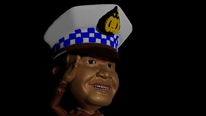 Indonesian highway police caricature