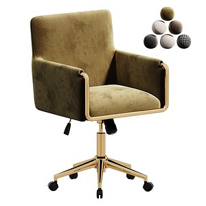 Chaise de bureau baignoire en velours vison - Sonny SNN002 model
