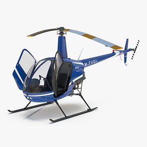 helicopter robinson r22 rigged 3d max