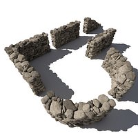 Stone - Rock Wall 3 - Grey Tan 3D Rock Wall