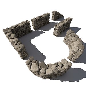 3ds stone wall - rocks