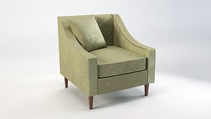 Velvet Armchair 3D model