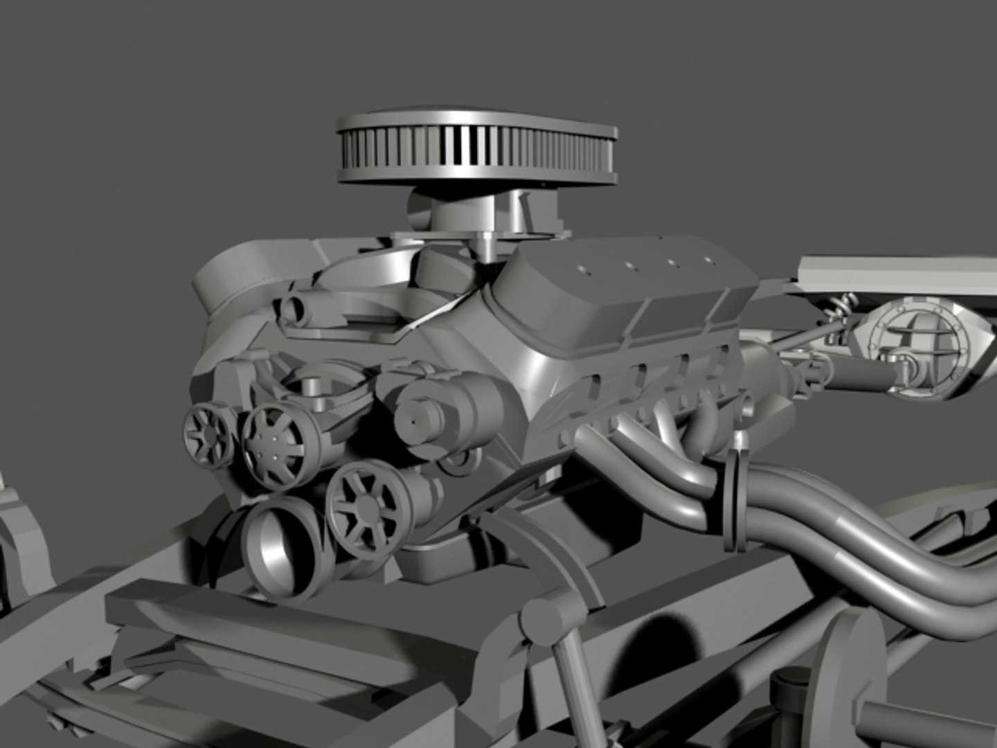 3d Chassis Drive Train Engine