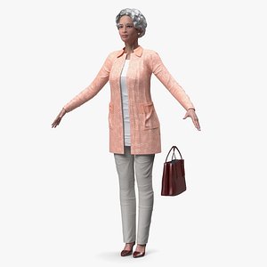 Chinese Elderly Woman Everyday Style A-Pose