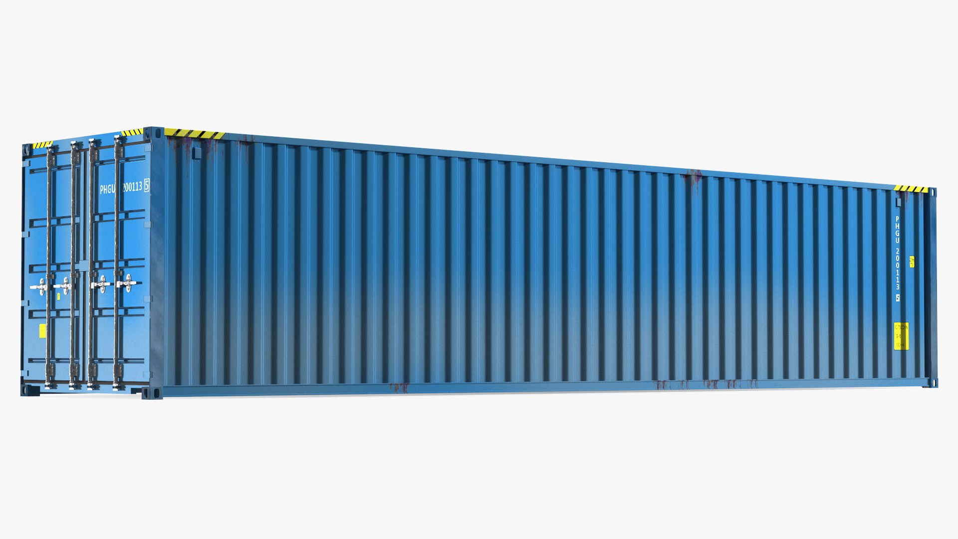 High Cube Shipping Container 40ft Blue 3D model preview