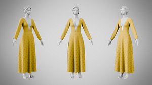 3D Dress 35 Golden Grass model