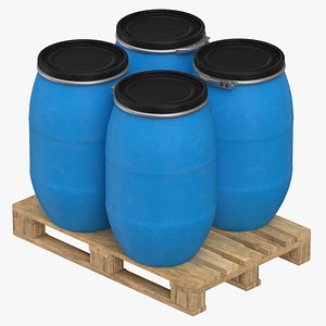 Barrel Plastic Single Multiple and Pallet Secured 3D