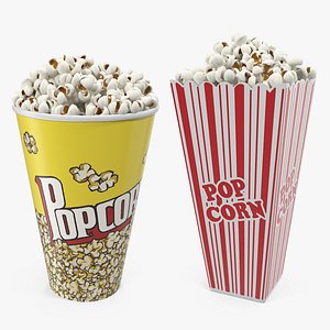 3D popcorn cups corn model