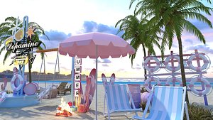 3D model Beach composition