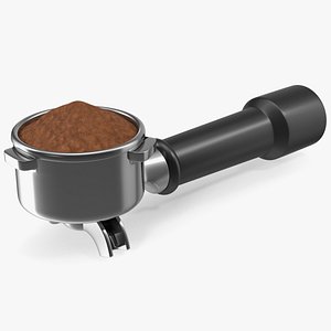 portafilter ground coffee 3D model