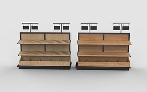wooden shelves 3D model