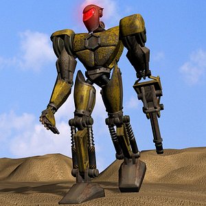 Sand Marauder Robot Character RIGGED