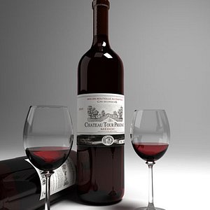 red wine and wineglass 02