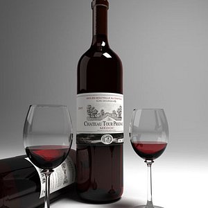red wine and wineglass 02
