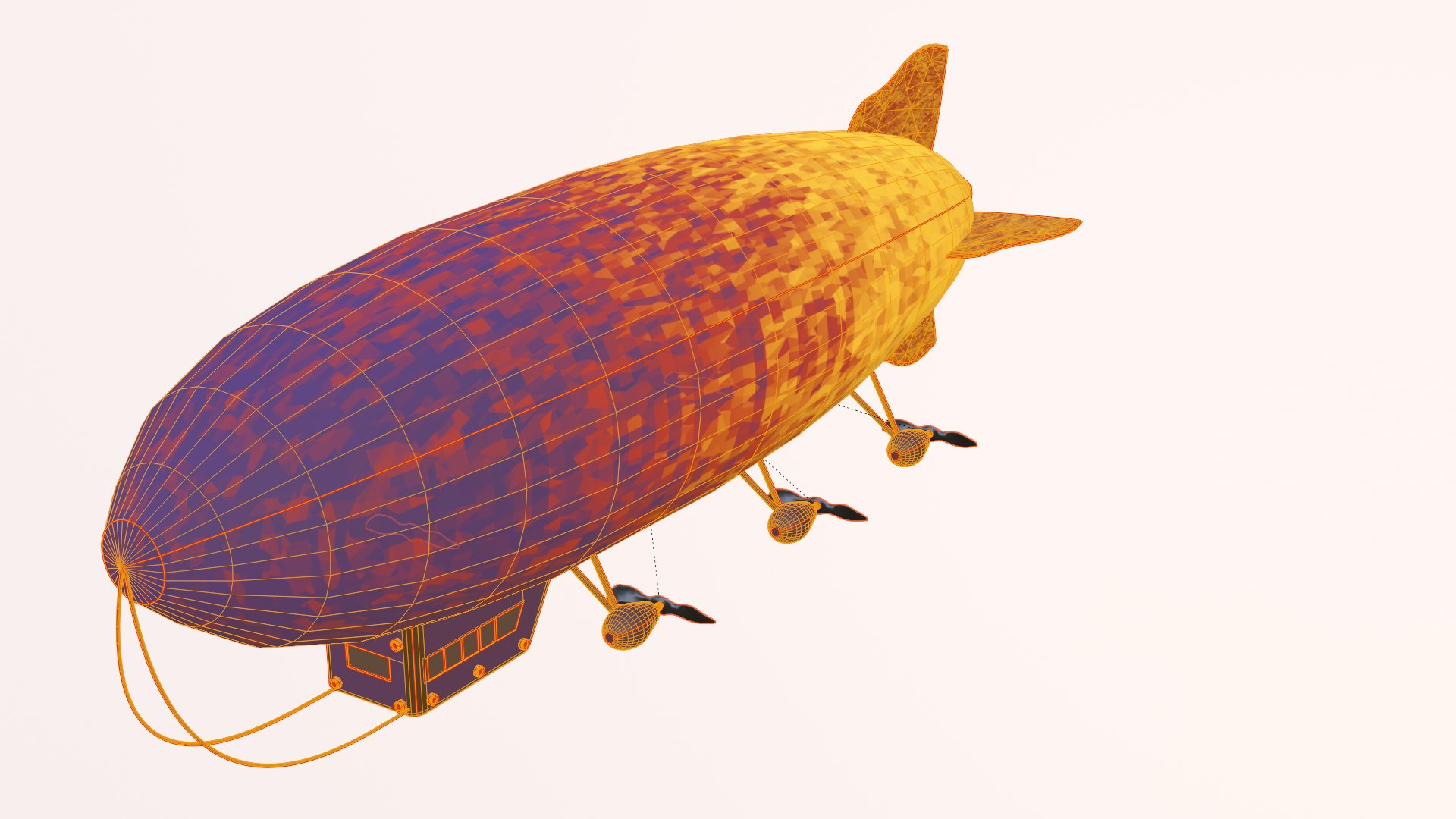 Airship PBR Low Poly Animated 3D Model - TurboSquid 1940026
