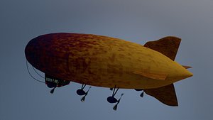 Airship PBR low poly animated 3D model