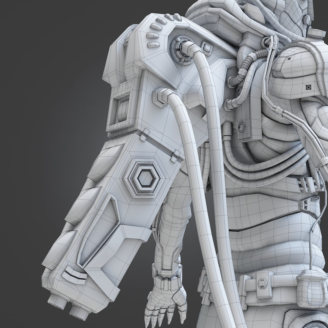 3d Model Of Female Cyborg