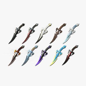 10 Medieval Dagger Collection- Fantasy Character Weapon model