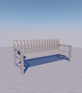 Free low poly animated bench