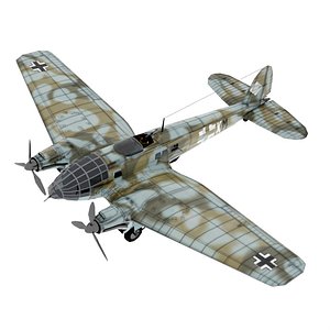 Heinkel He-111 lowpoly WW2 bomber 3D