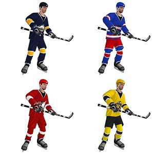 Hockey Player Florida Panthers Rigged 3D model rigged
