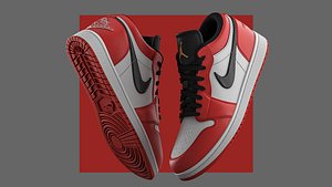 3D Nike Jordan Sneakers Low Red