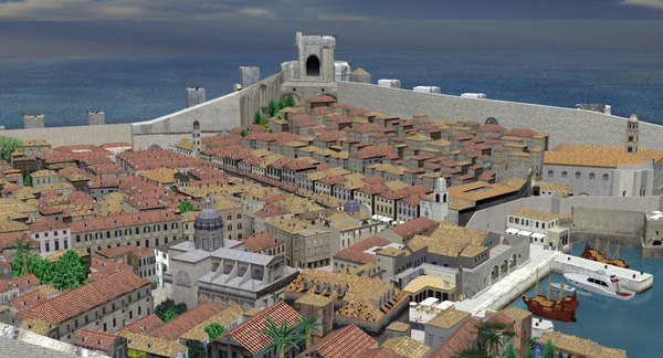 Medieval City Dubrovnik 3d Model