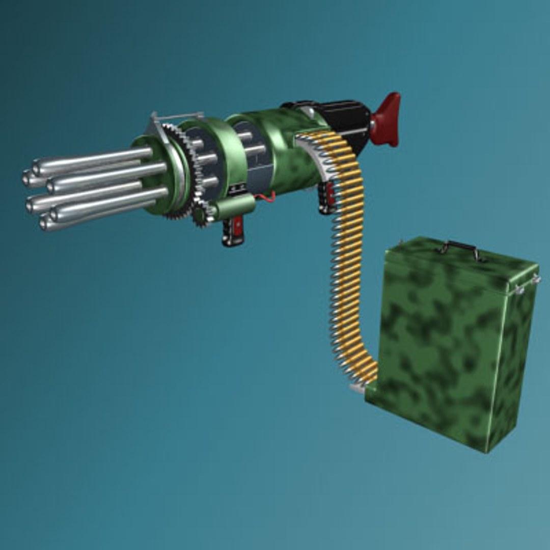 3d chaingun chain gun model