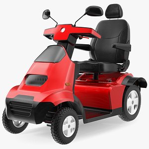 Red Electric Scooter S4 AFIKIM Rigged 3D
