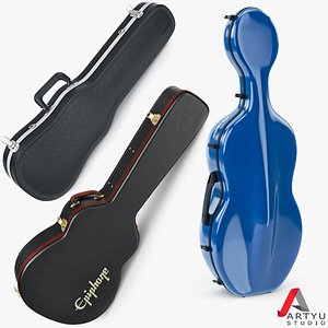 3d case viola cello guitar model
