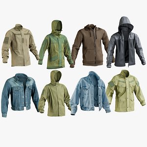 realistic jackets 9 hoodie 3D model