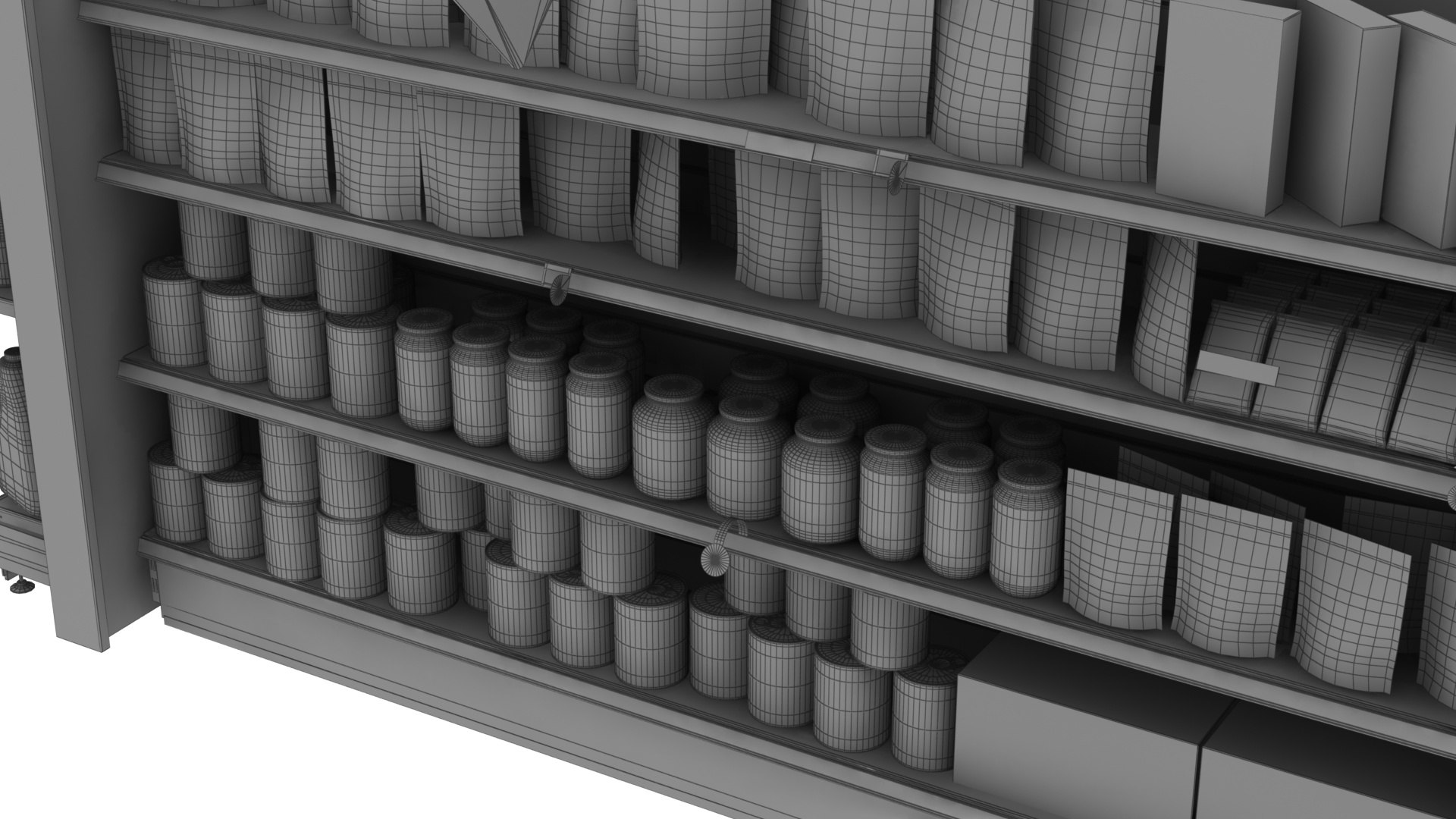 Pantry Staples Supermarket Shelves Model - TurboSquid 2324495