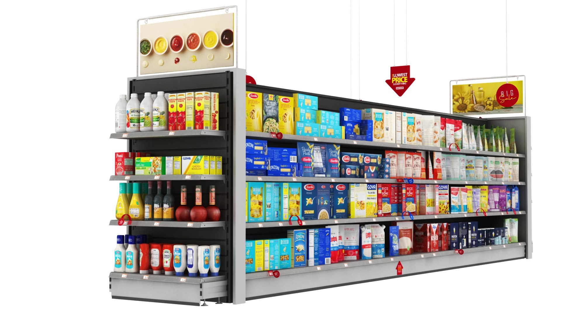 Pantry Staples Supermarket Shelves Model - TurboSquid 2324495