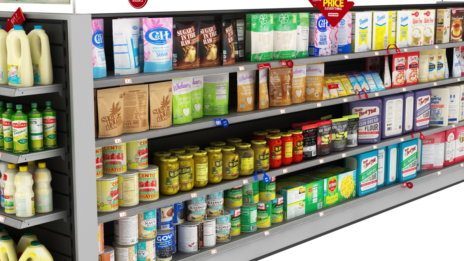 Pantry Staples Supermarket Shelves Model - TurboSquid 2324495