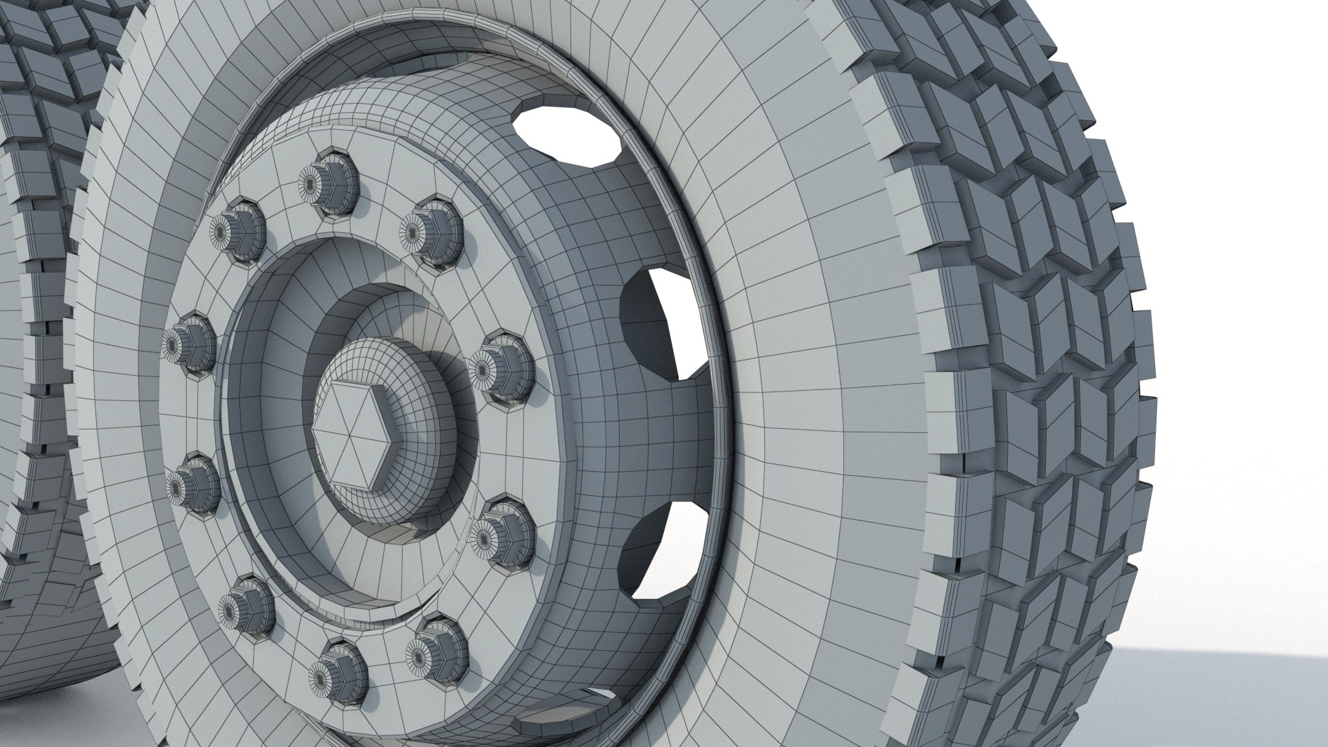 3D Wheel Rim Tire Truck Set - TurboSquid 2339493
