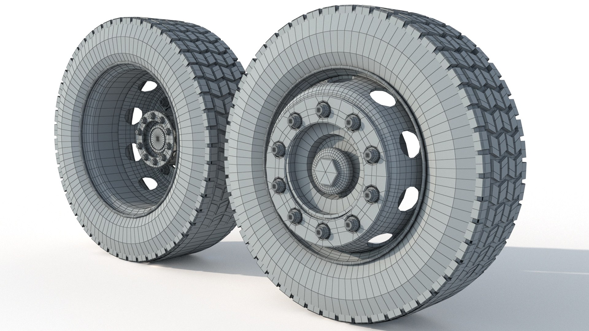 3D Wheel Rim Tire Truck Set - TurboSquid 2339493