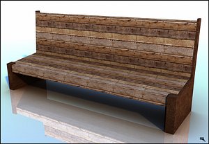 bench wood old obj free