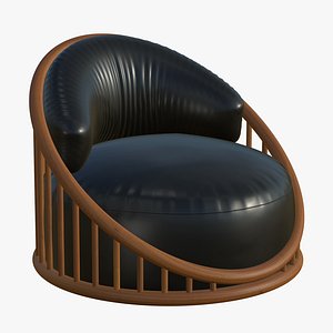 Leather Sofa Realistic Wood PBR model