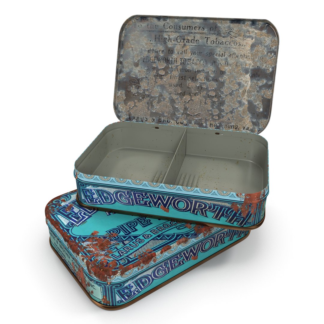 Vintage Tobacco Tin 3D model preview