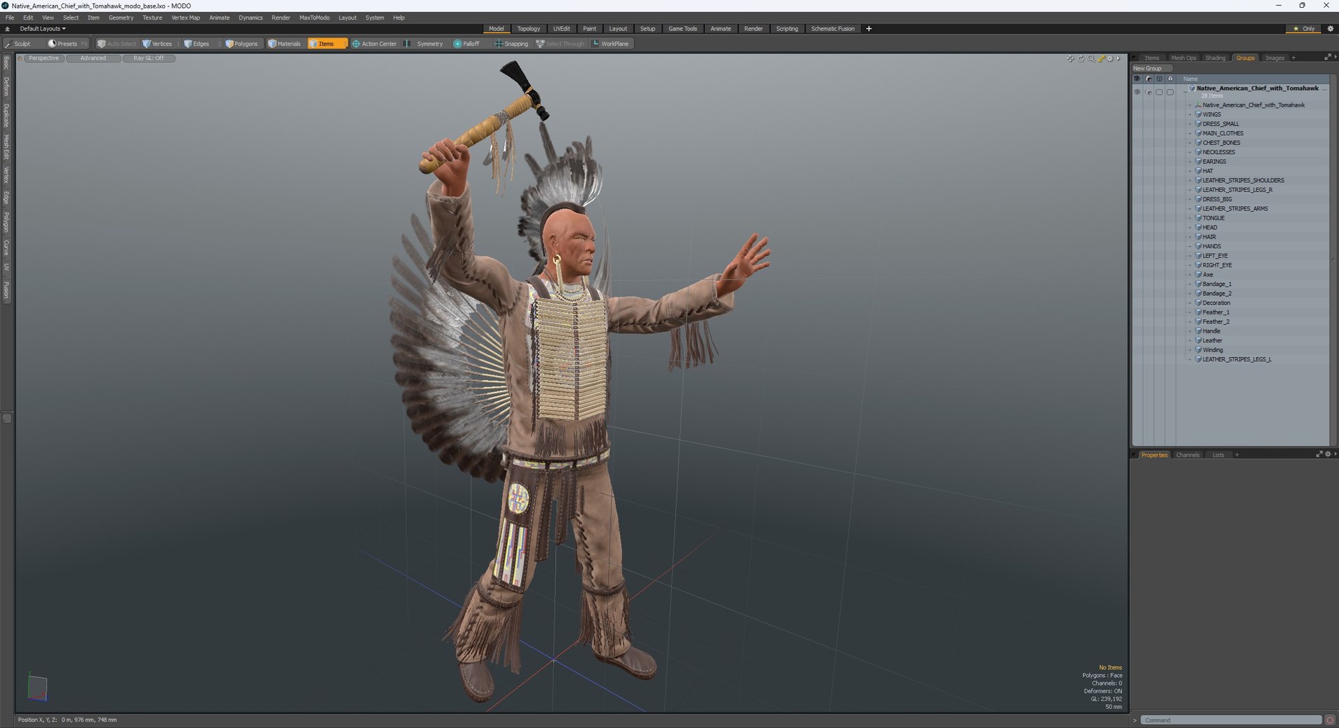 Native American Chief With Tomahawk 3D - TurboSquid 2324011