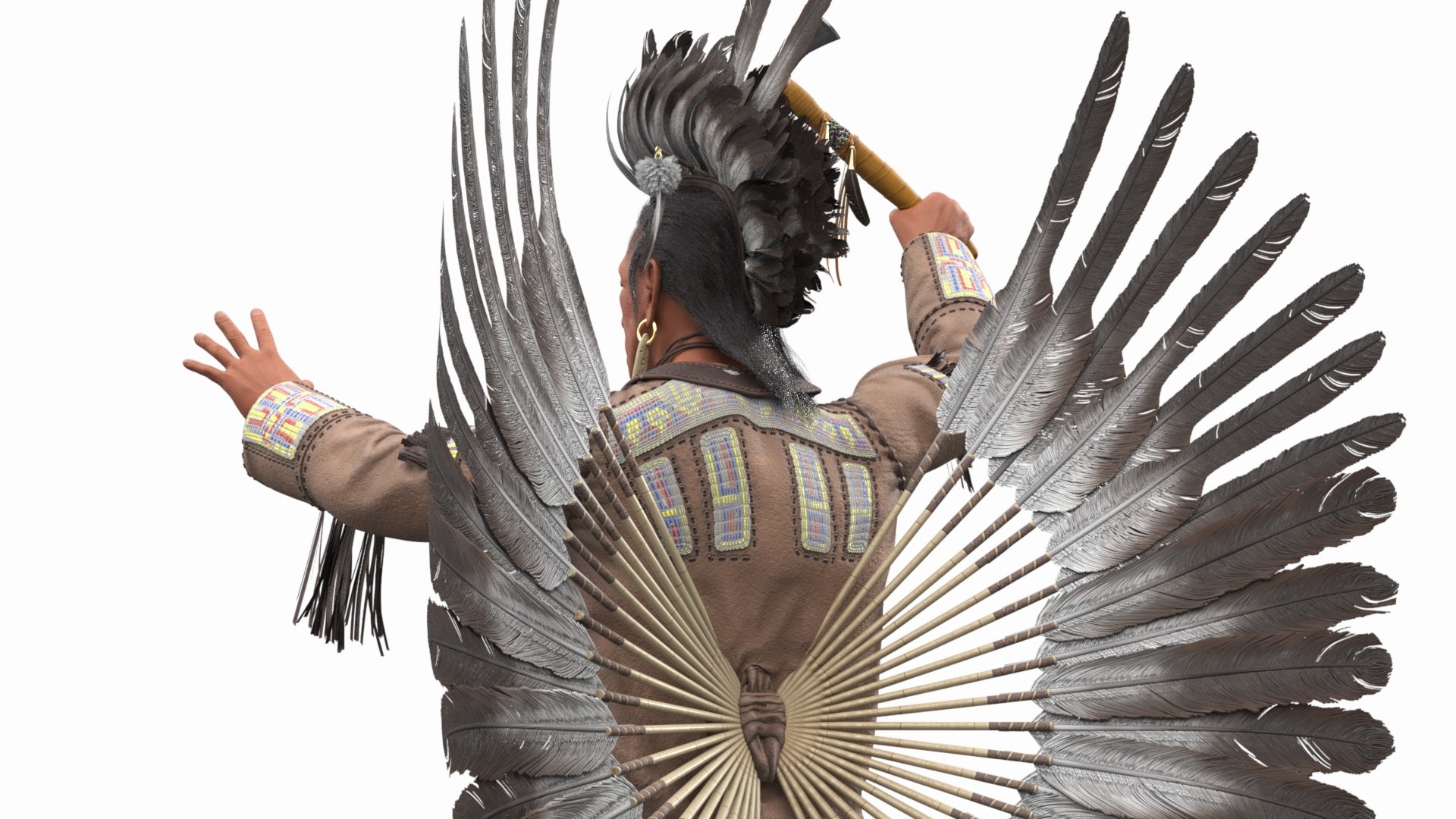 Native American Chief With Tomahawk 3D - TurboSquid 2324011