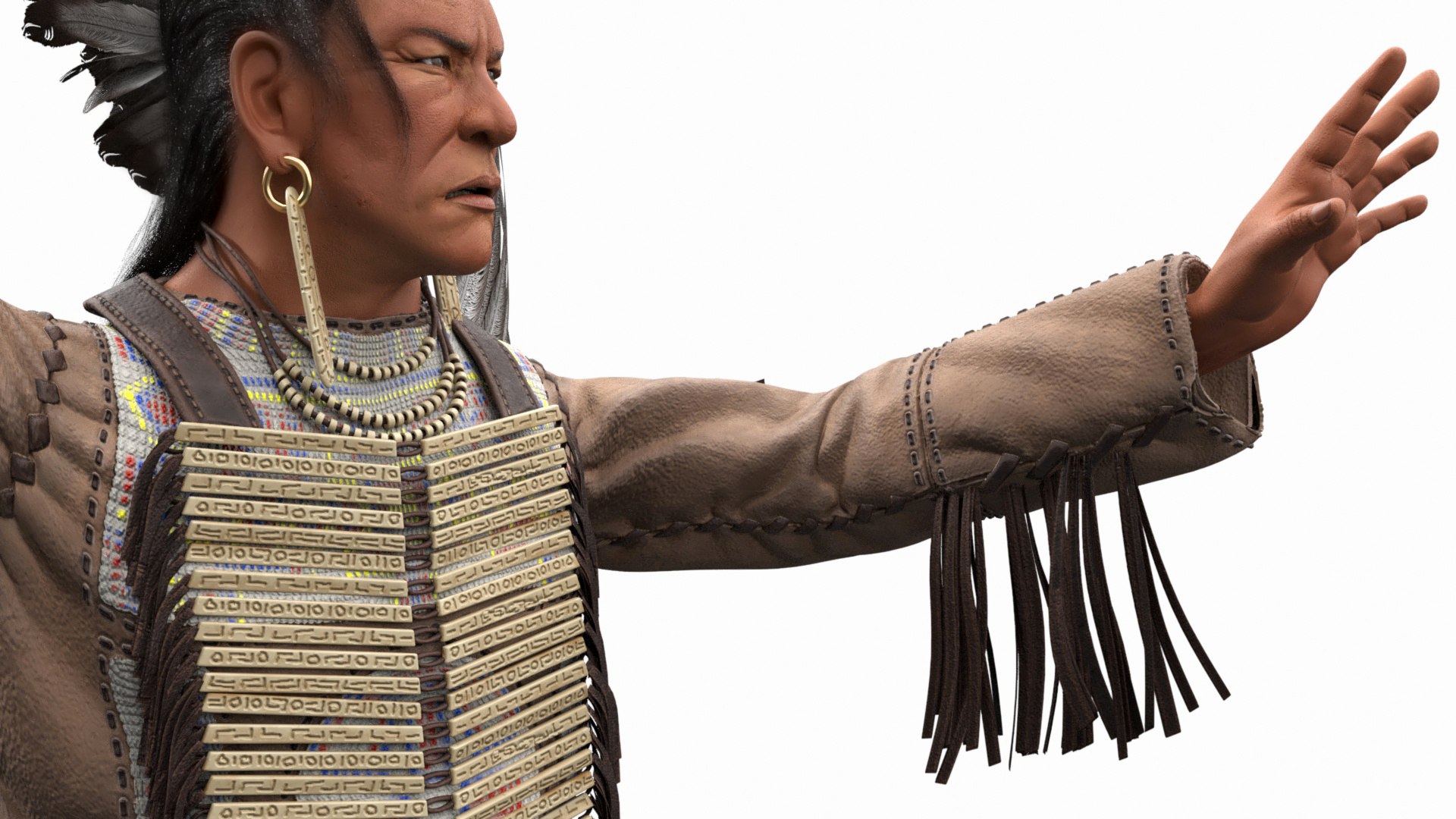 Native American Chief With Tomahawk 3D - TurboSquid 2324011