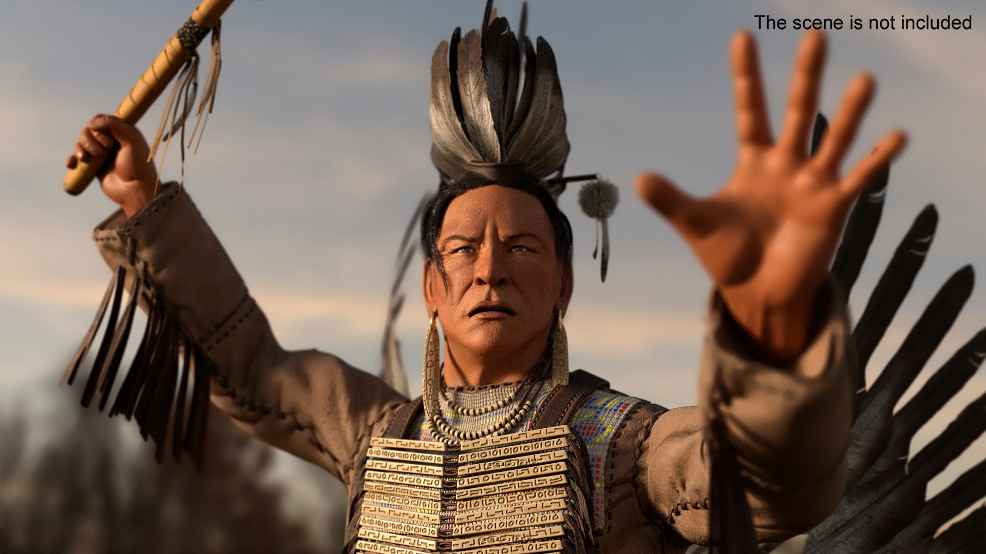Native American Chief With Tomahawk 3D - TurboSquid 2324011