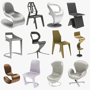 Futuristic Chair Collection 12 in 1 3D model