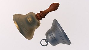 D Hand Bell Brass 2 3D model