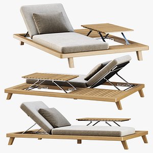 3D Sanday Chaise Lounge with Table