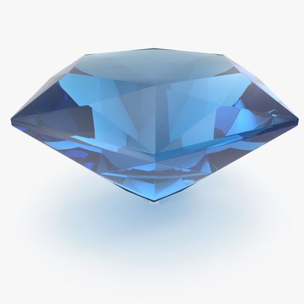 3D Fire Rose Hexagon Cut Blue Topaz model